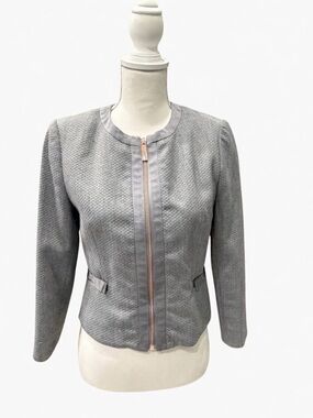 Ted Baker Gray Textured Zip-Front Women's Jacket